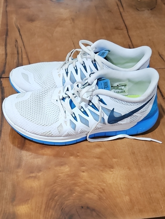 Nike Other - Nike Free Run 5.0 White and Blue Men's Running Training Sneakers Size 10 Clean
